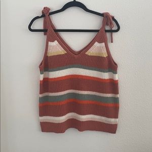 Striped Grandfield Tie-Strap Sweater Tank